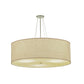 Meyda Lighting Cilindro 36" 4-Light Nickel Semi Flush Mount Light With White Burlap Textrene Shade