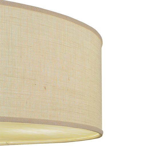 Meyda Lighting Cilindro 36" 4-Light Nickel Semi Flush Mount Light With White Burlap Textrene Shade