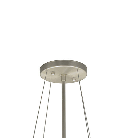 Meyda Lighting Cilindro 36" 4-Light Nickel Semi Flush Mount Light With White Burlap Textrene Shade