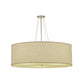 Meyda Lighting Cilindro 36" 4-Light Nickel Semi Flush Mount Light With White Burlap Textrene Shade