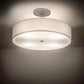 Meyda Lighting Cilindro 36" 4-Light Nickel Semi-flush Mount Light With Beige Eggshell Textrene & White Statuario Idalight Shade