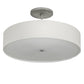 Meyda Lighting Cilindro 36" 4-Light Nickel Semi-flush Mount Light With Beige Eggshell Textrene & White Statuario Idalight Shade