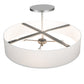 Meyda Lighting Cilindro 36" 4-Light Nickel Semi-flush Mount Light With Beige Eggshell Textrene & White Statuario Idalight Shade