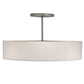 Meyda Lighting Cilindro 36" 4-Light Nickel Semi-flush Mount Light With Beige Eggshell Textrene & White Statuario Idalight Shade