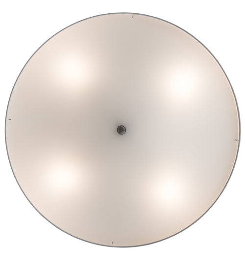 Meyda Lighting Cilindro 36" 4-Light Nickel Semi-flush Mount Light With Beige Eggshell Textrene & White Statuario Idalight Shade