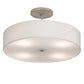 Meyda Lighting Cilindro 36" 4-Light Nickel Semi-flush Mount Light With Beige Eggshell Textrene & White Statuario Idalight Shade