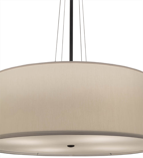 Meyda Lighting Cilindro 36" 4-Light Pewter Pendant Light With Beige Textrene Shade