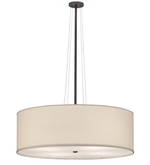 Meyda Lighting Cilindro 36" 4-Light Pewter Pendant Light With Beige Textrene Shade