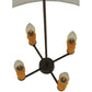 Meyda Lighting Cilindro 36" 4-Light Timeless Bronze Tapered Pendant Light With White Textrene Shade