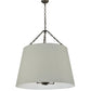 Meyda Lighting Cilindro 36" 4-Light Timeless Bronze Tapered Pendant Light With White Textrene Shade