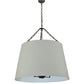 Meyda Lighting Cilindro 36" 4-Light Timeless Bronze Tapered Pendant Light With White Textrene Shade