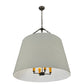Meyda Lighting Cilindro 36" 4-Light Timeless Bronze Tapered Pendant Light With White Textrene Shade