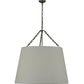 Meyda Lighting Cilindro 36" 4-Light Timeless Bronze Tapered Pendant Light With White Textrene Shade