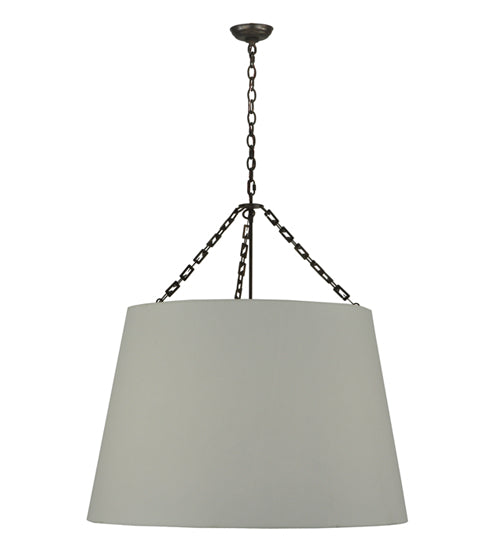 Meyda Lighting Cilindro 36" 4-Light Timeless Bronze Tapered Pendant Light With White Textrene Shade