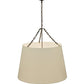 Meyda Lighting Cilindro 36" 4-Light Timeless Bronze Tapered Pendant Light With White Textrene Shade