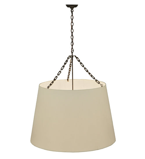 Meyda Lighting Cilindro 36" 4-Light Timeless Bronze Tapered Pendant Light With White Textrene Shade