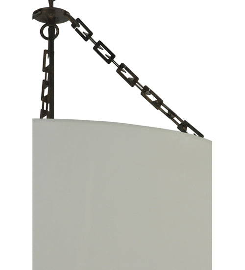 Meyda Lighting Cilindro 36" 4-Light Timeless Bronze Tapered Pendant Light With White Textrene Shade