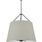 Meyda Lighting Cilindro 36" 4-Light Timeless Bronze Tapered Pendant Light With White Textrene Shade
