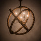 Meyda Lighting Cilindro 36" 5-Light Antique Brass Matte Bola Rope Pendant Light With Ivory Faux Candlelight