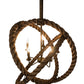Meyda Lighting Cilindro 36" 5-Light Antique Brass Matte Bola Rope Pendant Light With Ivory Faux Candlelight