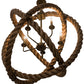 Meyda Lighting Cilindro 36" 5-Light Antique Brass Matte Bola Rope Pendant Light With Ivory Faux Candlelight