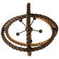 Meyda Lighting Cilindro 36" 5-Light Antique Brass Matte Bola Rope Pendant Light With Ivory Faux Candlelight