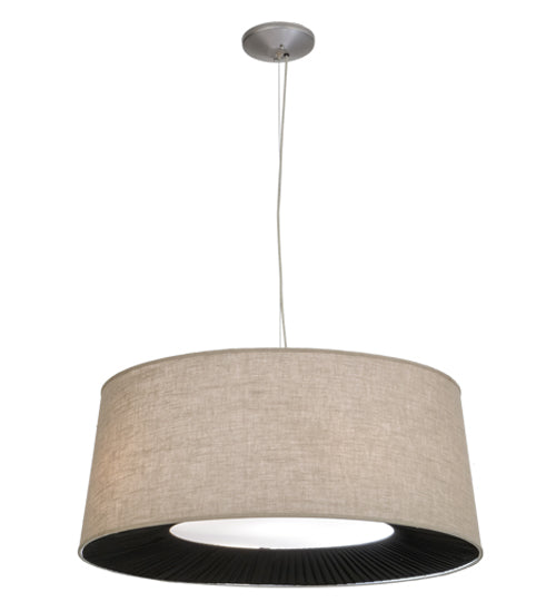 Meyda Lighting Cilindro 36" 5-Light Nickel D & B Pendant Light With Tuscany Textrene Shade