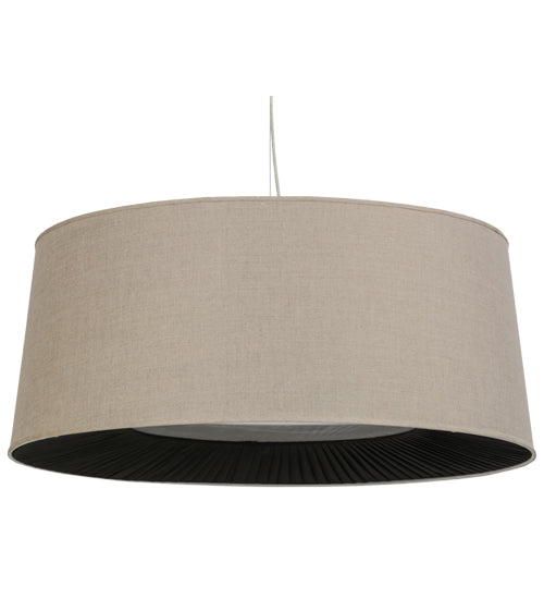 Meyda Lighting Cilindro 36" 5-Light Nickel D & B Pendant Light With Tuscany Textrene Shade
