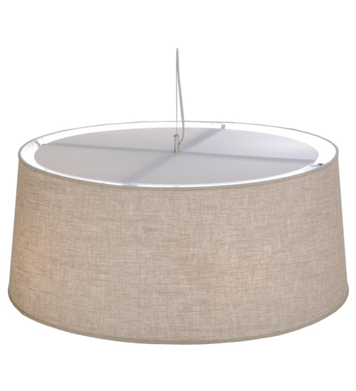 Meyda Lighting Cilindro 36" 5-Light Nickel D & B Pendant Light With Tuscany Textrene Shade