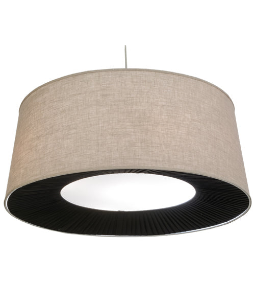 Meyda Lighting Cilindro 36" 5-Light Nickel D & B Pendant Light With Tuscany Textrene Shade