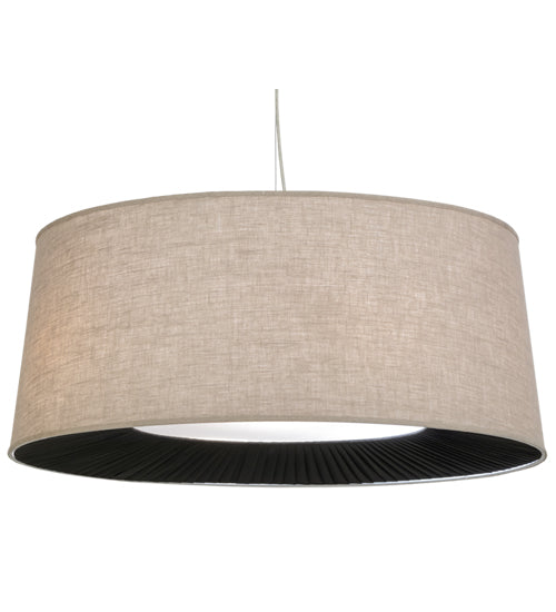 Meyda Lighting Cilindro 36" 5-Light Nickel D & B Pendant Light With Tuscany Textrene Shade