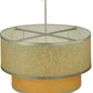 Meyda Lighting Cilindro 36" 6-Light 2-Tier Nickel Pendant Light With Autumn Wheat and Tropical Sand Textrene Shade
