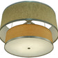 Meyda Lighting Cilindro 36" 6-Light 2-Tier Nickel Pendant Light With Autumn Wheat and Tropical Sand Textrene Shade