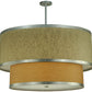 Meyda Lighting Cilindro 36" 6-Light 2-Tier Nickel Pendant Light With Autumn Wheat and Tropical Sand Textrene Shade