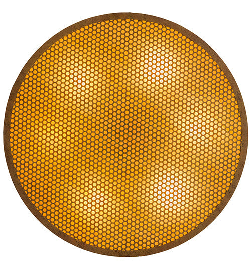 Meyda Lighting Cilindro 36" 6-Light Autumn Leaf Luciano Flush Mount Light With Amber Quartz Idalight Shade