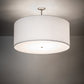 Meyda Lighting Cilindro 36" 6-Light Brushed Nickel Pendant Light With White Linen & Statuario Idalight Shade