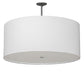 Meyda Lighting Cilindro 36" 6-Light Brushed Nickel Pendant Light With White Linen & Statuario Idalight Shade