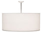 Meyda Lighting Cilindro 36" 6-Light Brushed Nickel Pendant Light With White Linen & Statuario Idalight Shade