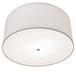 Meyda Lighting Cilindro 36" 6-Light Brushed Nickel Pendant Light With White Linen & Statuario Idalight Shade