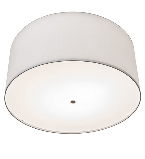 Meyda Lighting Cilindro 36" 6-Light Brushed Nickel Pendant Light With White Linen & Statuario Idalight Shade