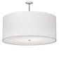 Meyda Lighting Cilindro 36" 6-Light Brushed Nickel Pendant Light With White Linen & Statuario Idalight Shade