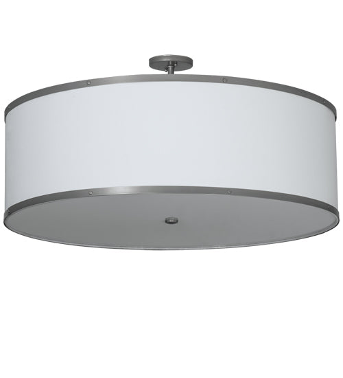 Meyda Lighting Cilindro 36" 6-Light Champagne Semi-flush Mount Light With White Textrene & Statuario Idalight Shade