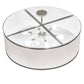 Meyda Lighting Cilindro 36" 6-Light Champagne Semi-flush Mount Light With White Textrene & Statuario Idalight Shade