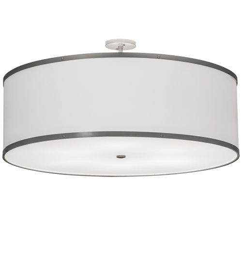 Meyda Lighting Cilindro 36" 6-Light Champagne Semi-flush Mount Light With White Textrene & Statuario Idalight Shade