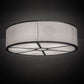 Meyda Lighting Cilindro 36" 6-Light Extreme Chrome Flush Mount Light With White Textrene Shade
