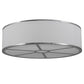Meyda Lighting Cilindro 36" 6-Light Extreme Chrome Flush Mount Light With White Textrene Shade