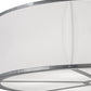 Meyda Lighting Cilindro 36" 6-Light Extreme Chrome Flush Mount Light With White Textrene Shade