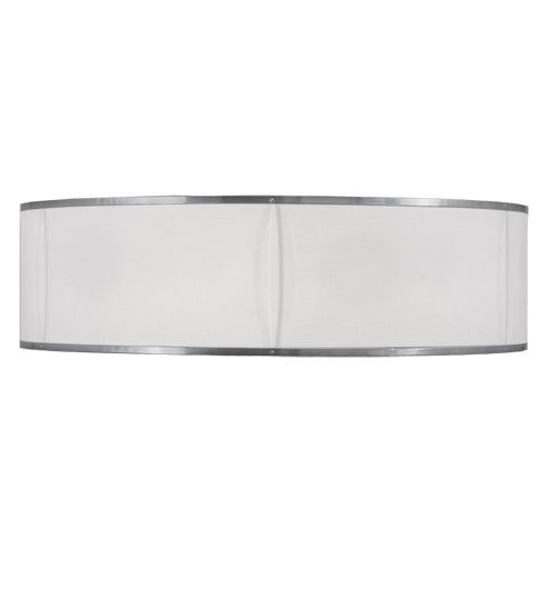 Meyda Lighting Cilindro 36" 6-Light Extreme Chrome Flush Mount Light With White Textrene Shade