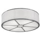 Meyda Lighting Cilindro 36" 6-Light Extreme Chrome Flush Mount Light With White Textrene Shade