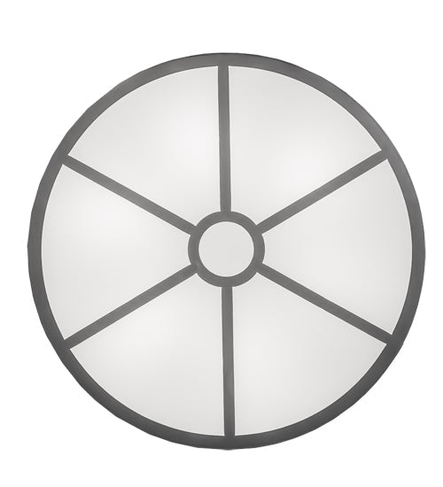 Meyda Lighting Cilindro 36" 6-Light Extreme Chrome Flush Mount Light With White Textrene Shade